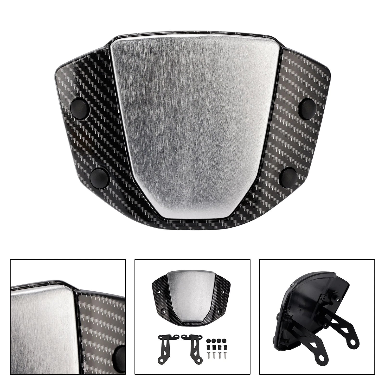 Windshield Windscreen for Honda CB650R (2024–2025) Silver Simulated Carbon