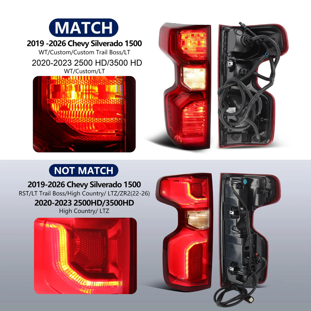 Halogen Taillight Right Passenger for Chevrolet Silverado 1500 (2019–2026)