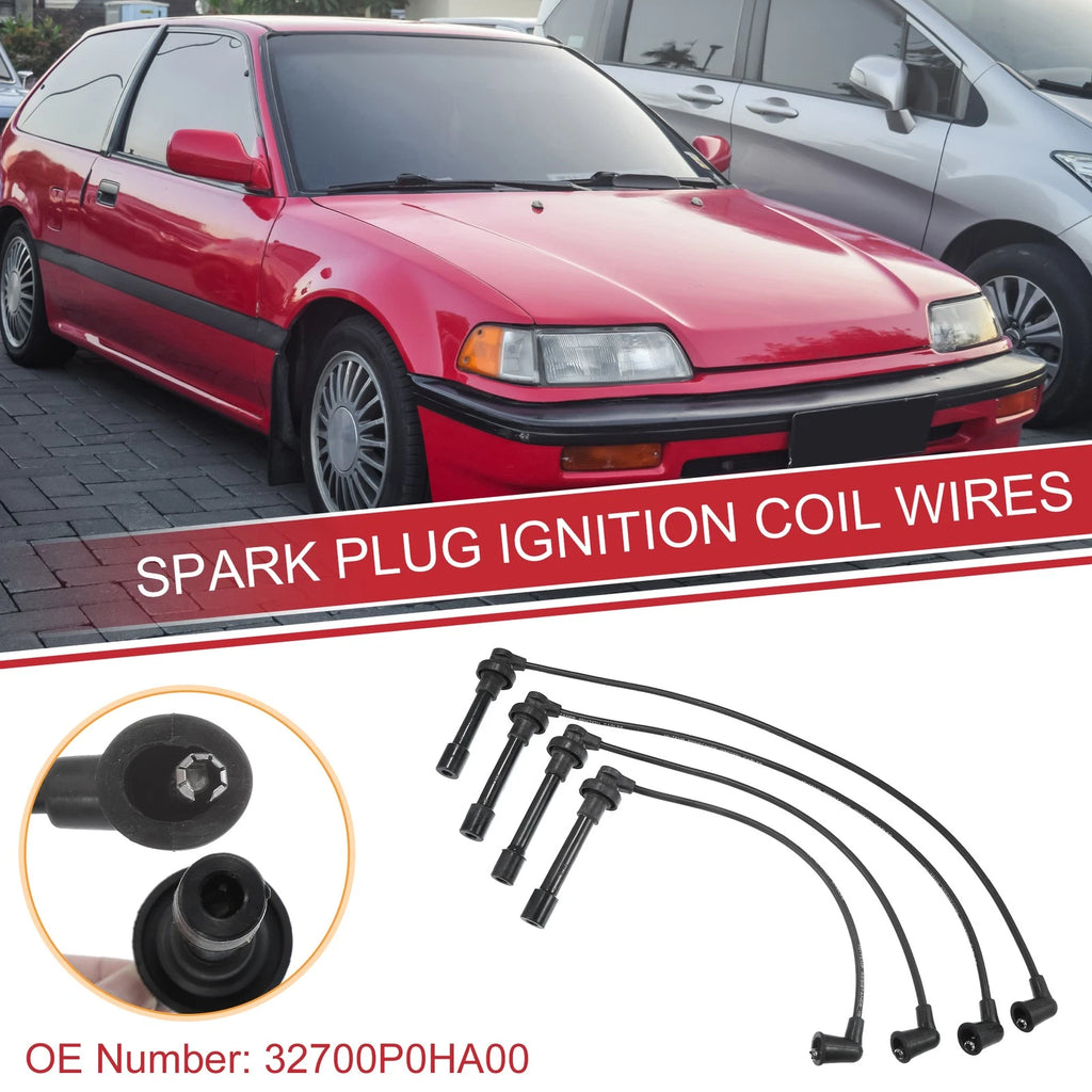 Set of 4 Spark Plug Wire Ignition Coil Cables No. 32700P0HA00 for Honda Accord (1994–2002)