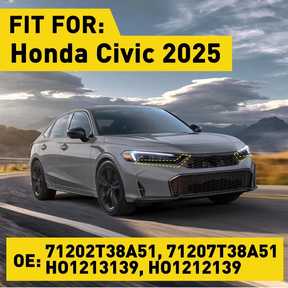 2Pcs Front Bumper Molding Set for Honda Civic (2025)