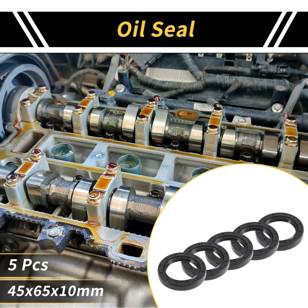 Set of 5 Oil Seal Rotary Shaft Seal NBR Rubber 45x65x10mm