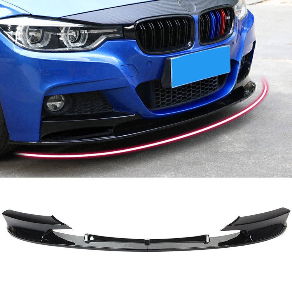 Front Bumper Cover Lip Skirt Wing for BMW F30 3 Series M Style (2012–2018) Black