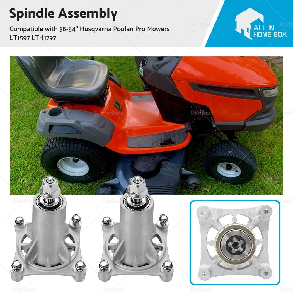 2X Spindle Assembly 187292 for Husqvarna Poulan Pro Mowers (38-54")