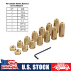 14pcs Motorcycle Brass Wheel Spoke Balance Weights Refill Kits Universal