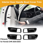 Interior Door Handle Bowl Cover Trim for Honda CHR (2024–2025) Gloss Black