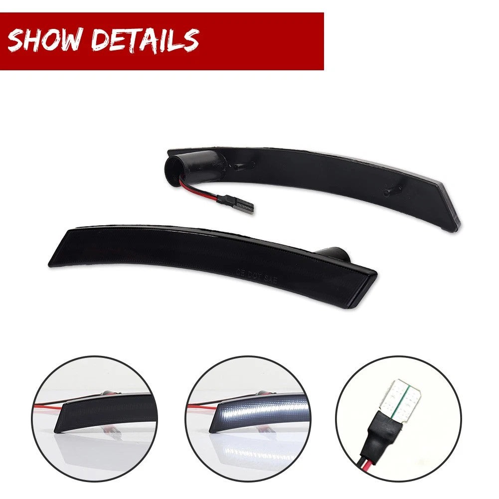 Smoked Lens White LED Rear Side Marker Lights for MINI Cooper (2002–2008)