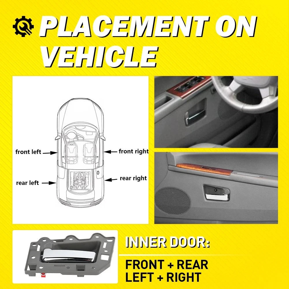 4X Gray Interior Door Handles for Jeep Grand Cherokee (2005–2010) 82168 EPY