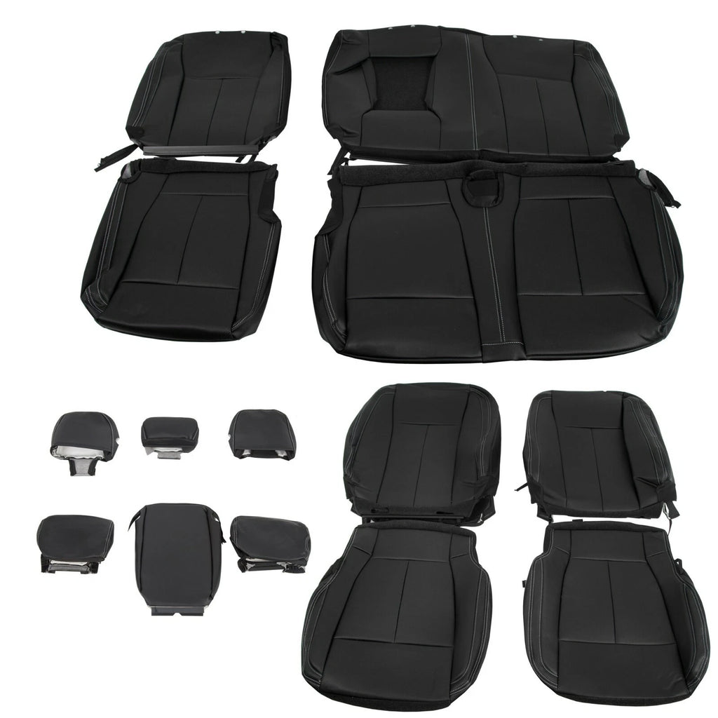 Full Set Seat Covers for Ford F150 Crew Cab (2015–2022) Leather with Armrest