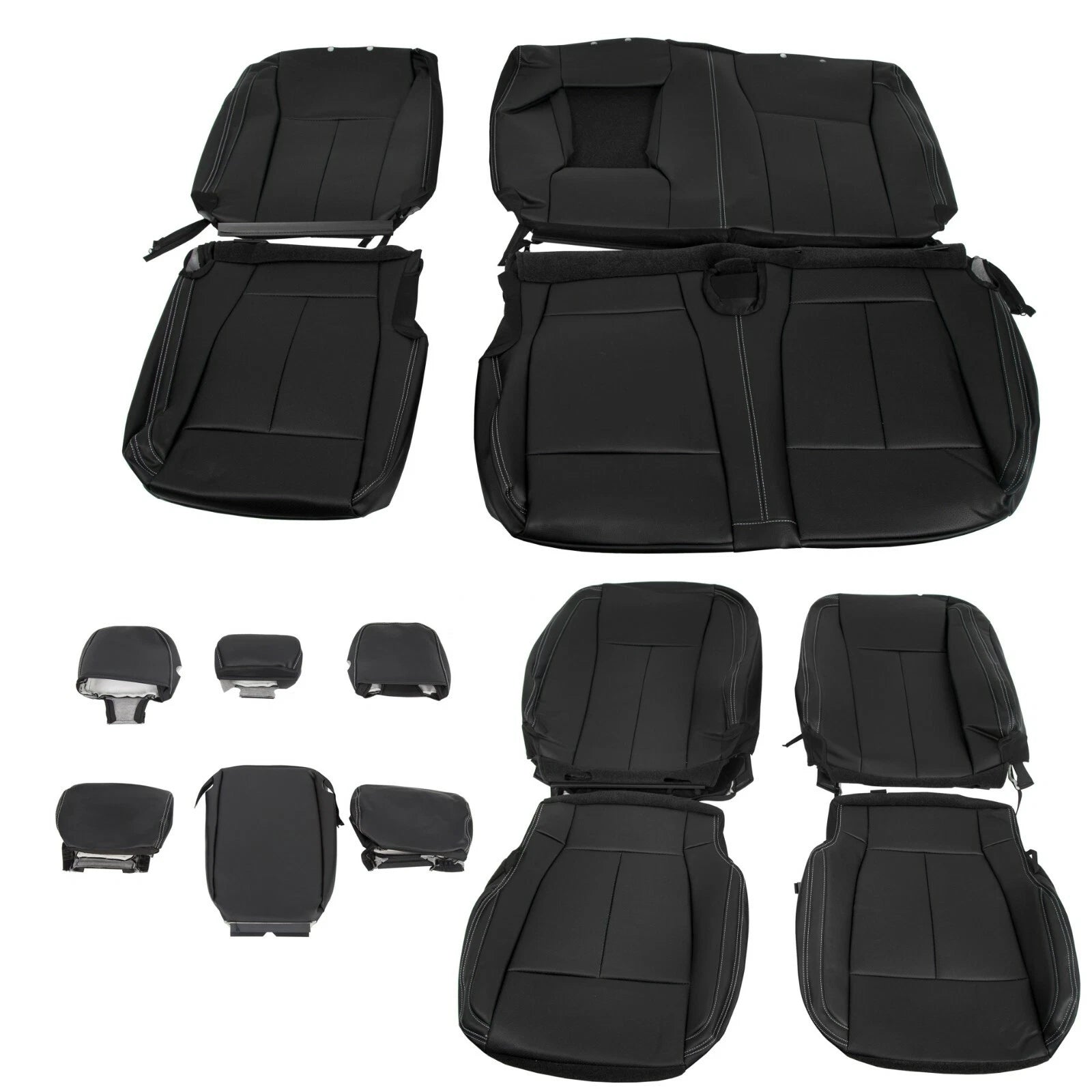 Full Set Seat Covers for Ford F150 Crew Cab (2015–2022) Leather with Armrest