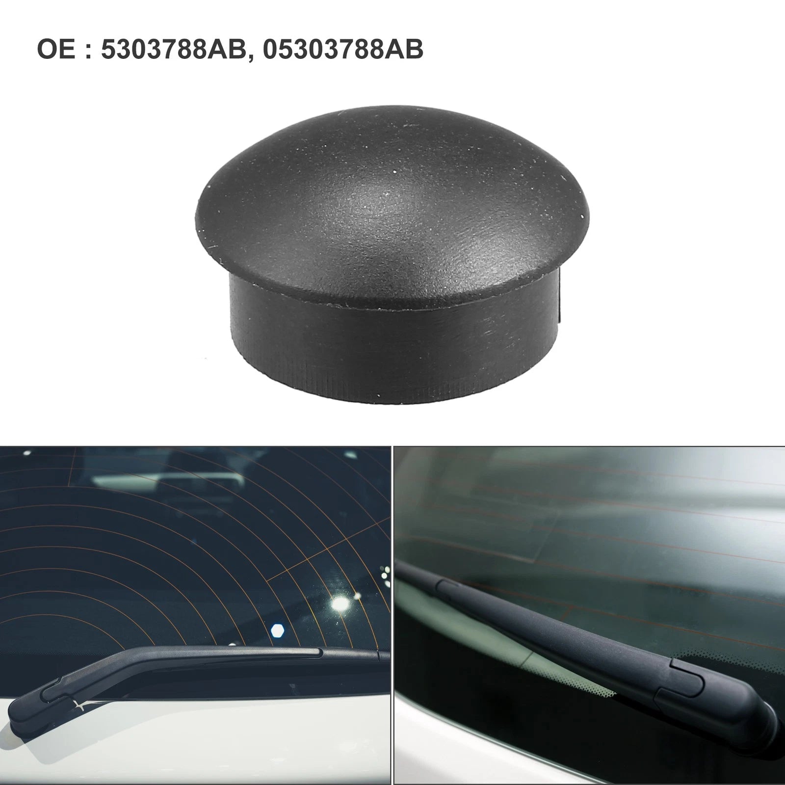 Rear Windshield Wiper Arm Nut Cover Cap for Jeep Compass (2007–2017) Black