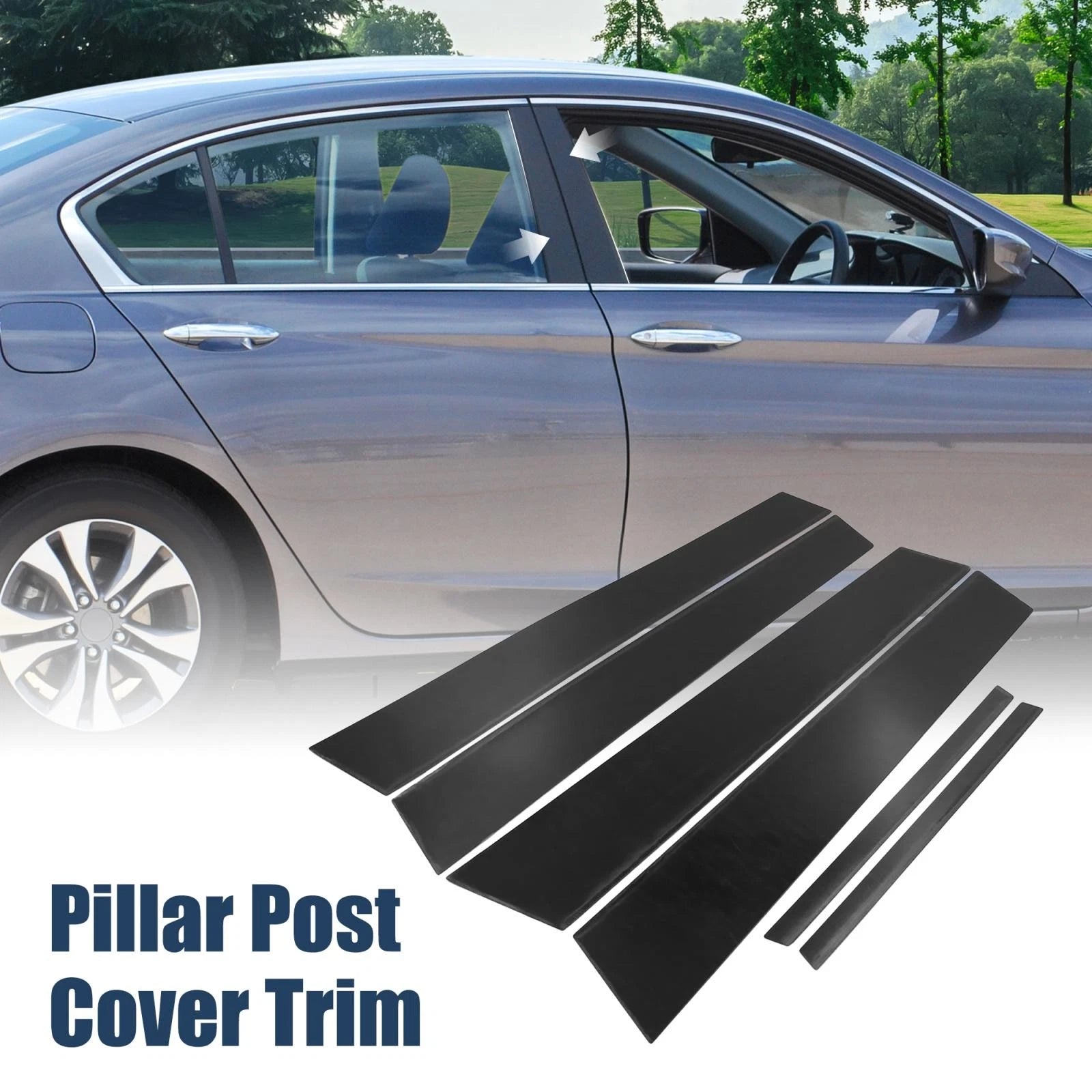 6pcs Door Window Pillar Post Protector Trim for Honda Civic (2006–2011)