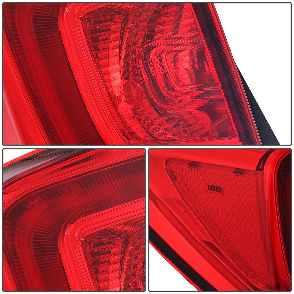 Set of 2 LED Tail Lights for Honda Pilot (2016–2018) - Chrome Housing, Red Lens