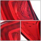 Set of 2 LED Tail Lights for Honda Pilot (2016–2018) - Chrome Housing, Red Lens