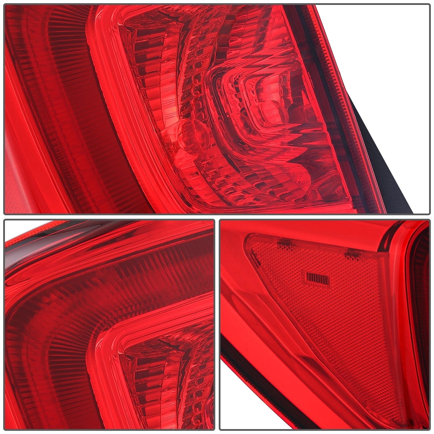 Set of 2 LED Tail Lights for Honda Pilot (2016–2018) - Chrome Housing, Red Lens