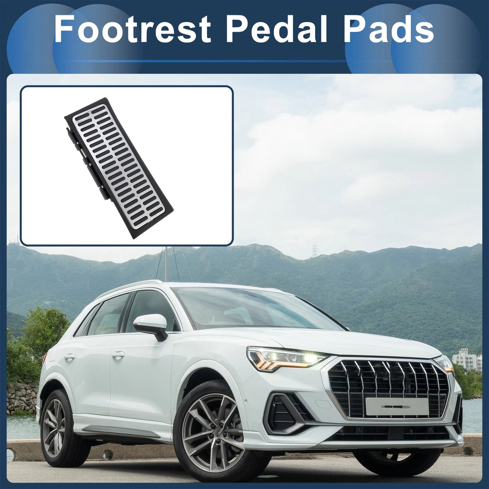1 Pc Footrest Pedal Cover for Audi Q3 (2011–2019) Silver Tone