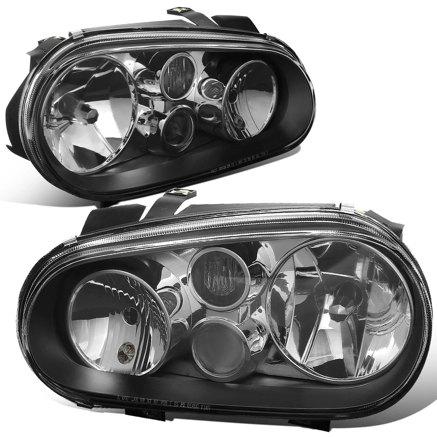 Black Housing Clear Head + Corner + Smoked LED Fog Light Kit for VW Golf MK4 (1999–2004)
