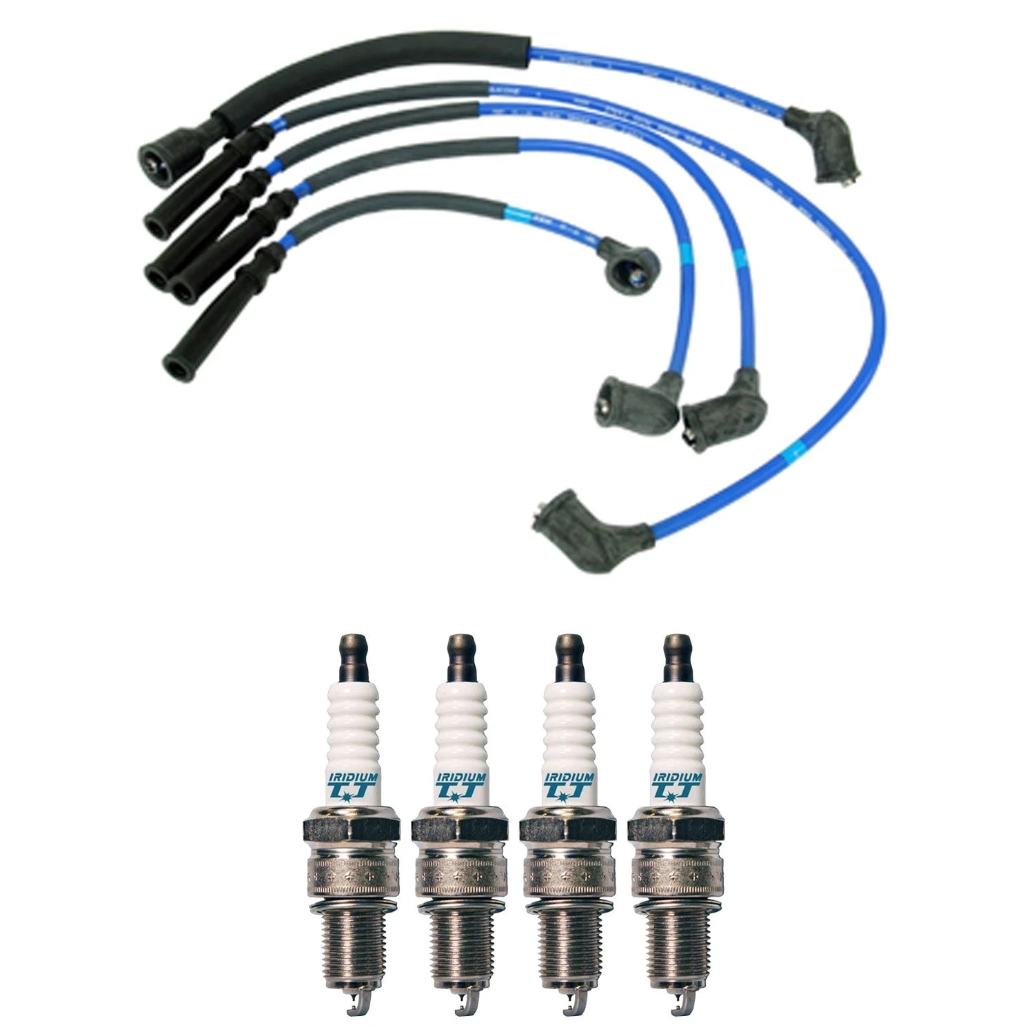 NGK Wire Set & Denso Iridium TT Spark Plugs Kit for Mazda B2000 626 (1979–1987)