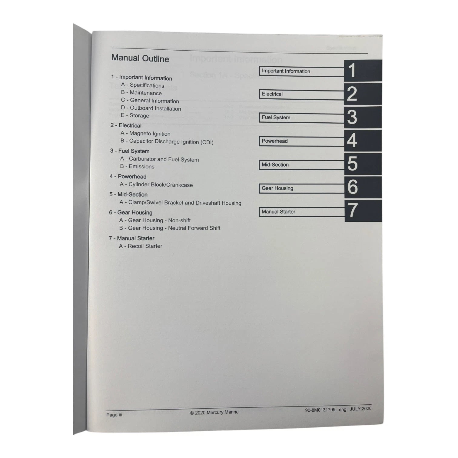 2-Stroke Outboard Service Manual for Mercury 90-8M0131799 (2020)