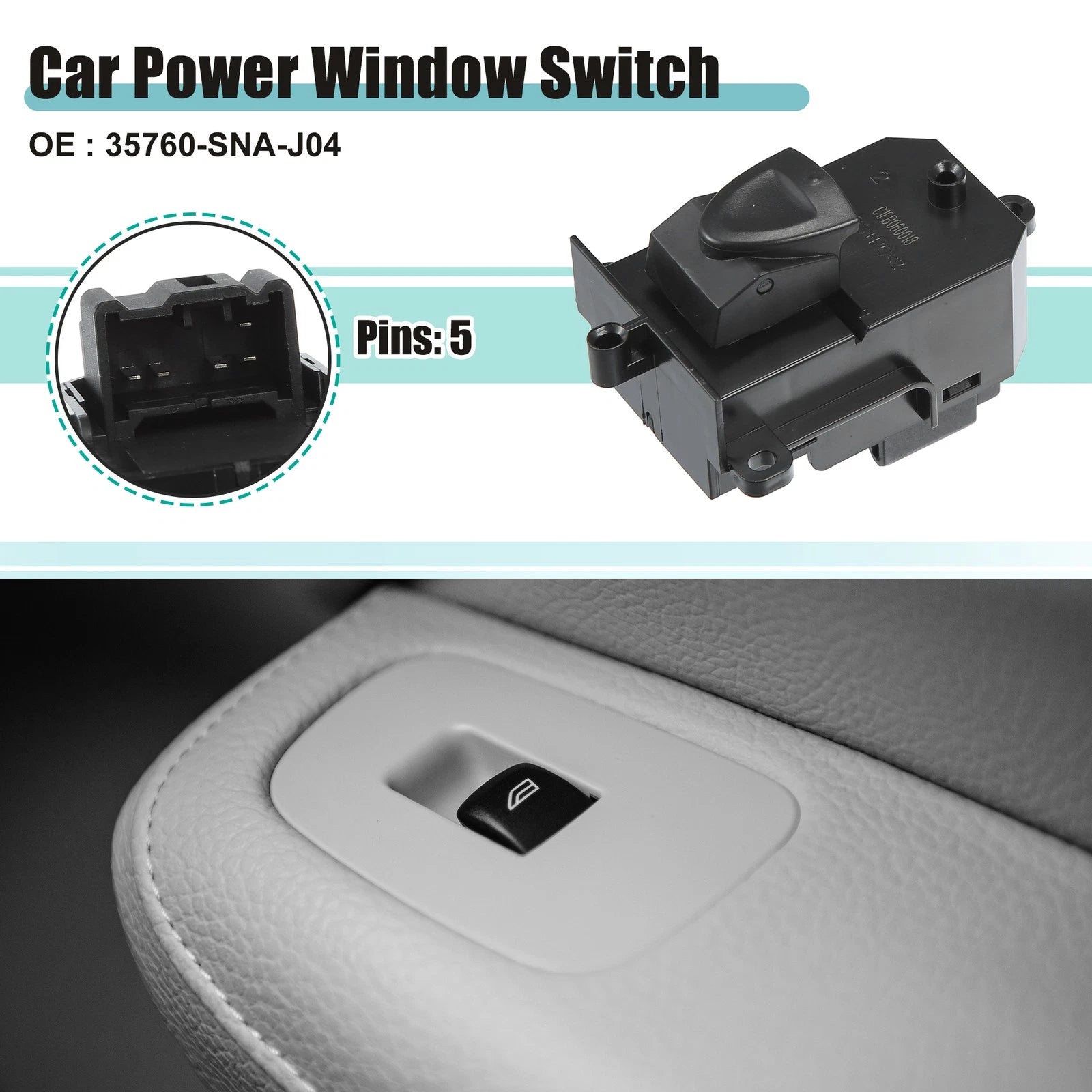 Passenger Side Power Window Switch 35760-SNA-J04 for Honda Civic Sedan (2006–2011)