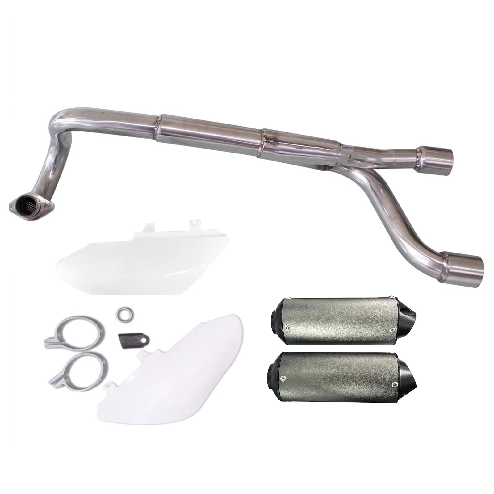 Twin Exhaust Pipe for PIT PRO DIRT Bike 125cc 140cc 150cc (CNC Alloy, 38mm)