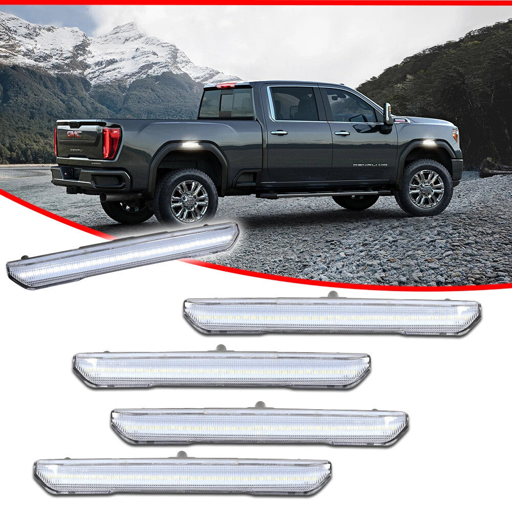 Clear White LED Marker Lights for GMC Sierra 2500 3500 (2020–2024)