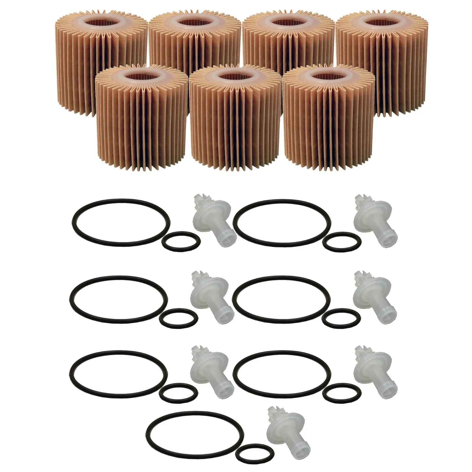Set of 7 Engine Oil Filters for Lexus Scion Toyota (Wix)