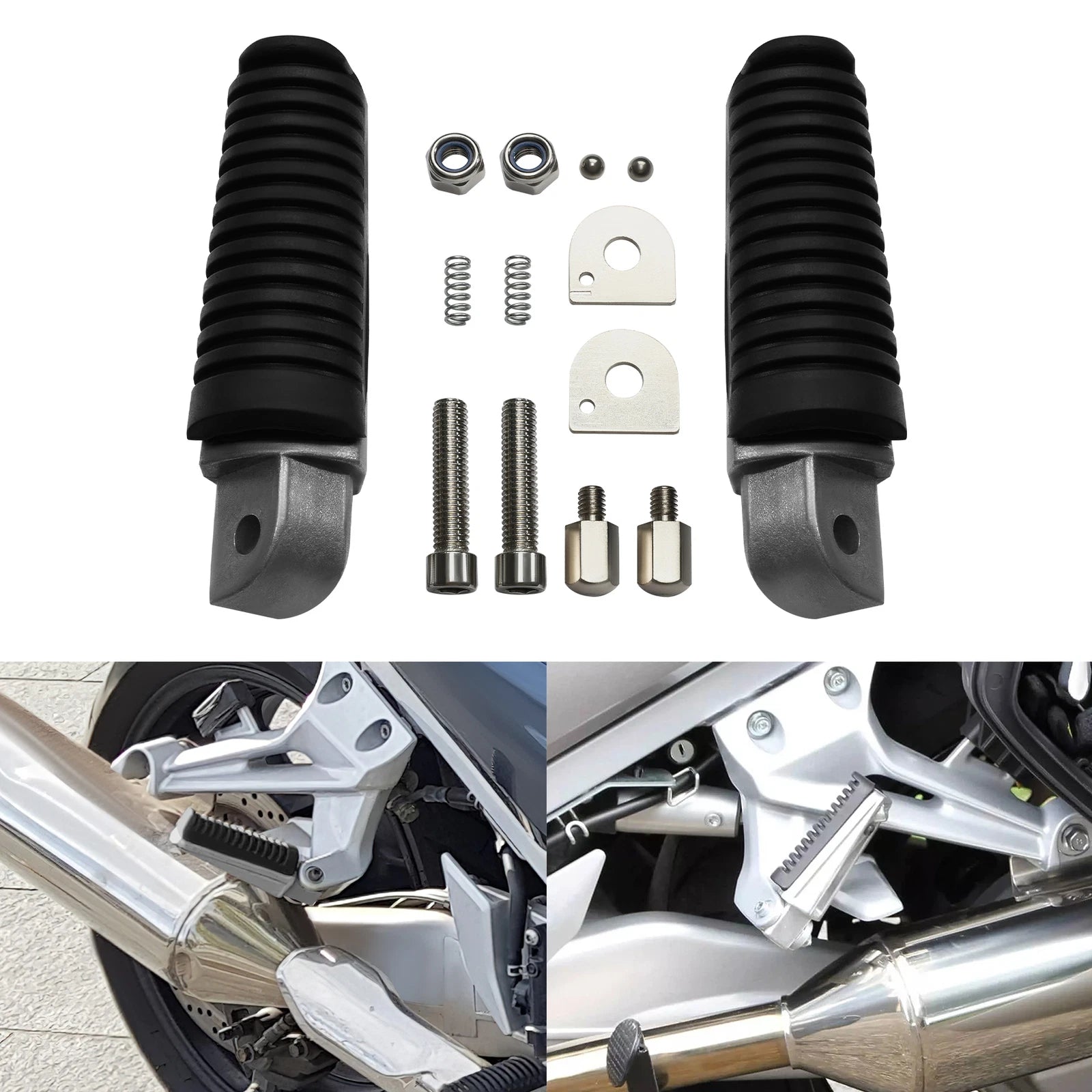 Black Pair Rear Foot Pegs for Yamaha FZ1 FZ400 XJR 400 1200 1300