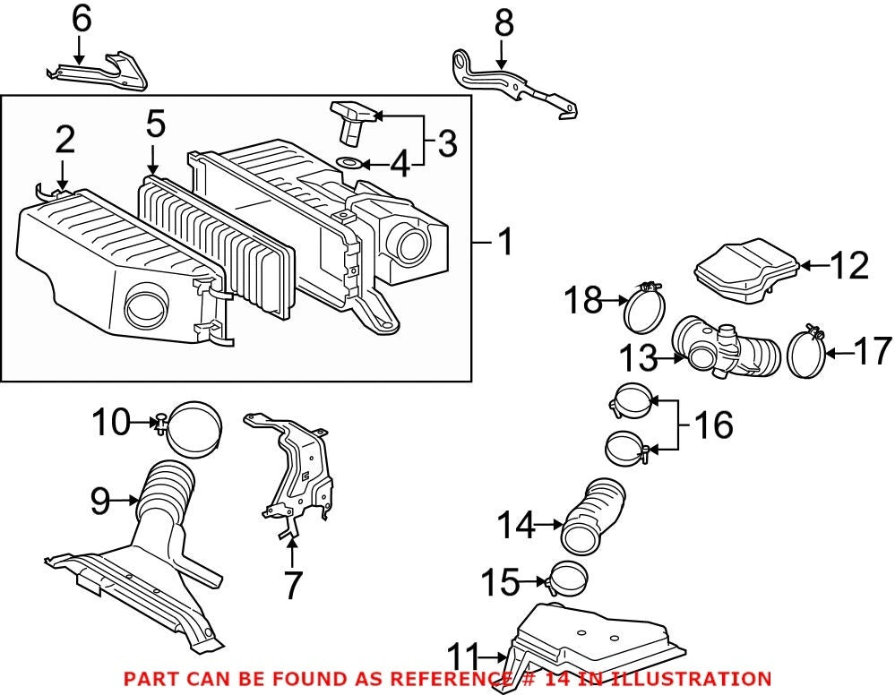 Engine Air Intake Hose for Lexus (17882-20140)