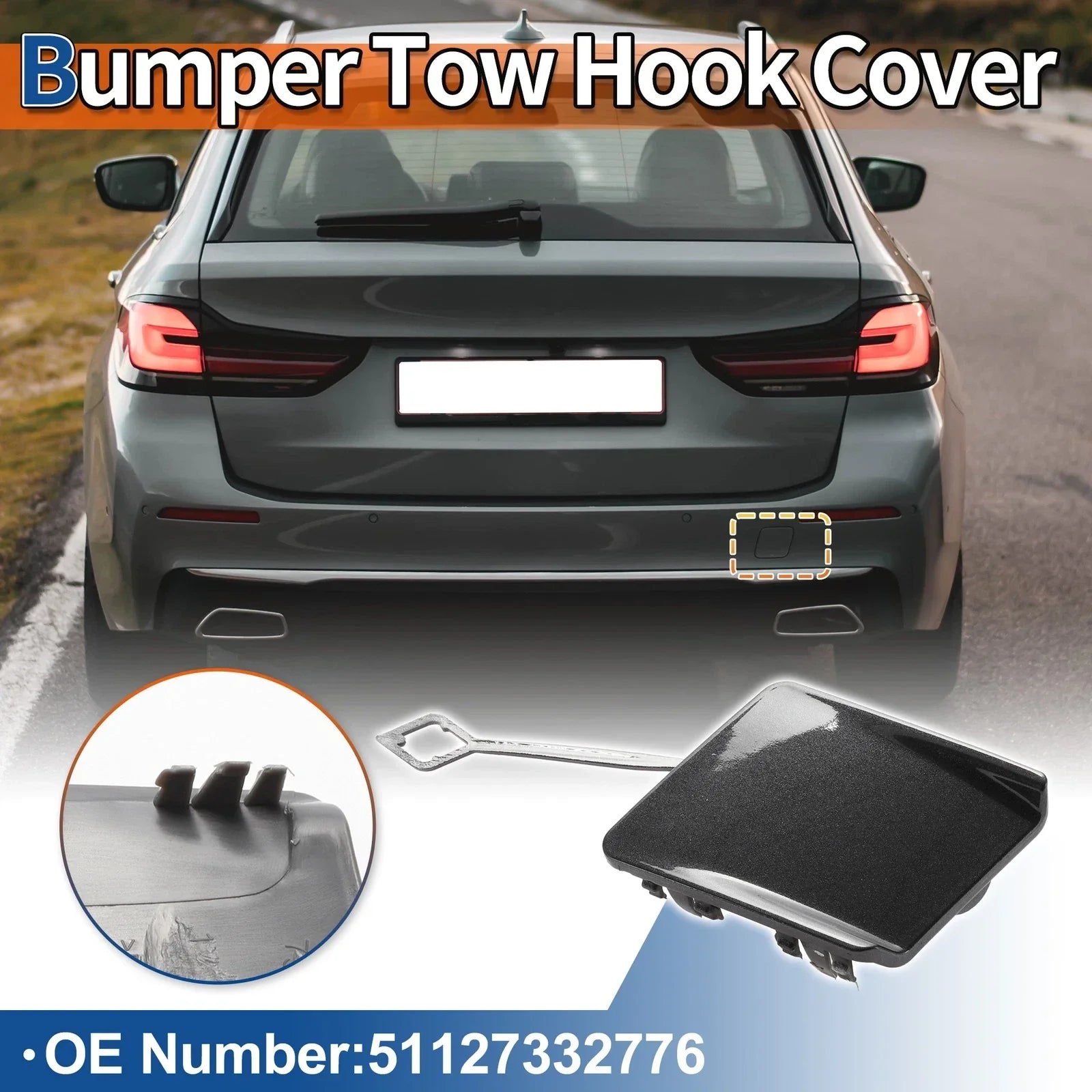 Tow Hook Cover for BMW 5-Series F10 Sophisto Grey