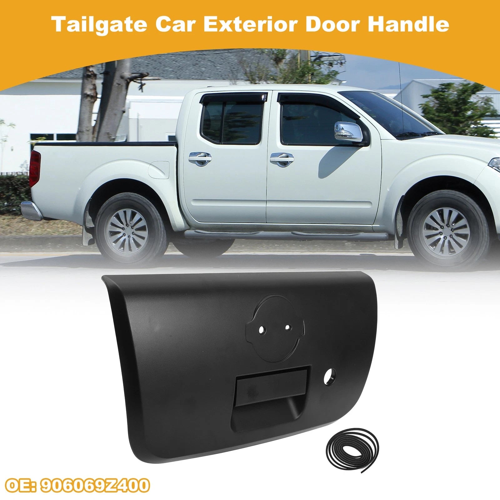 Rear Door Handle No. 906069Z400 for Nissan Frontier (1 Pcs) Black ABS