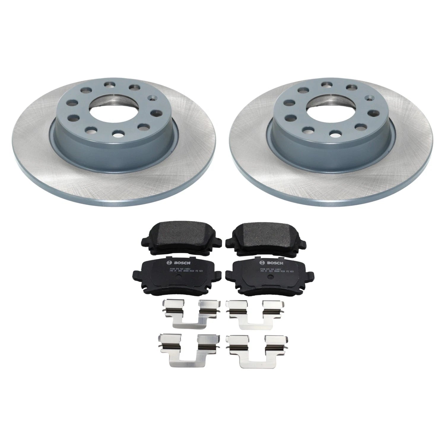 Set of 4 DuraGo Rear Rotors & Bosch QuietCast Pads for Audi A3 Eos Golf (2006–2016)