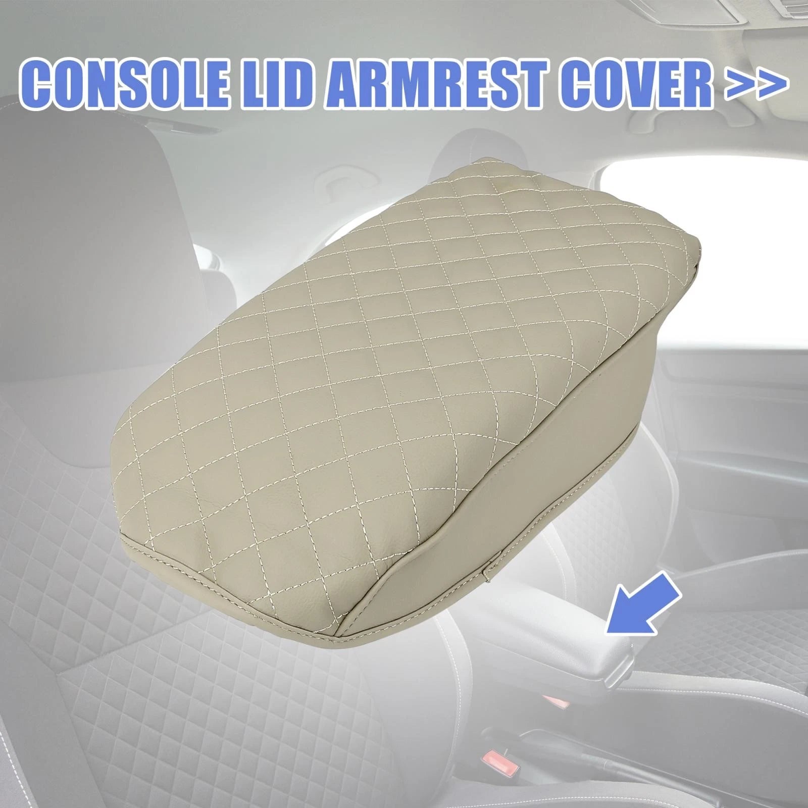 Center Console Lid Armrest Cover for Ford Explorer (2011–2019) Beige