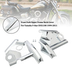 Chrome Front Fork Upper Frame Neck Cover for Yamaha V-Star XVS1100 (1999–2011) T9