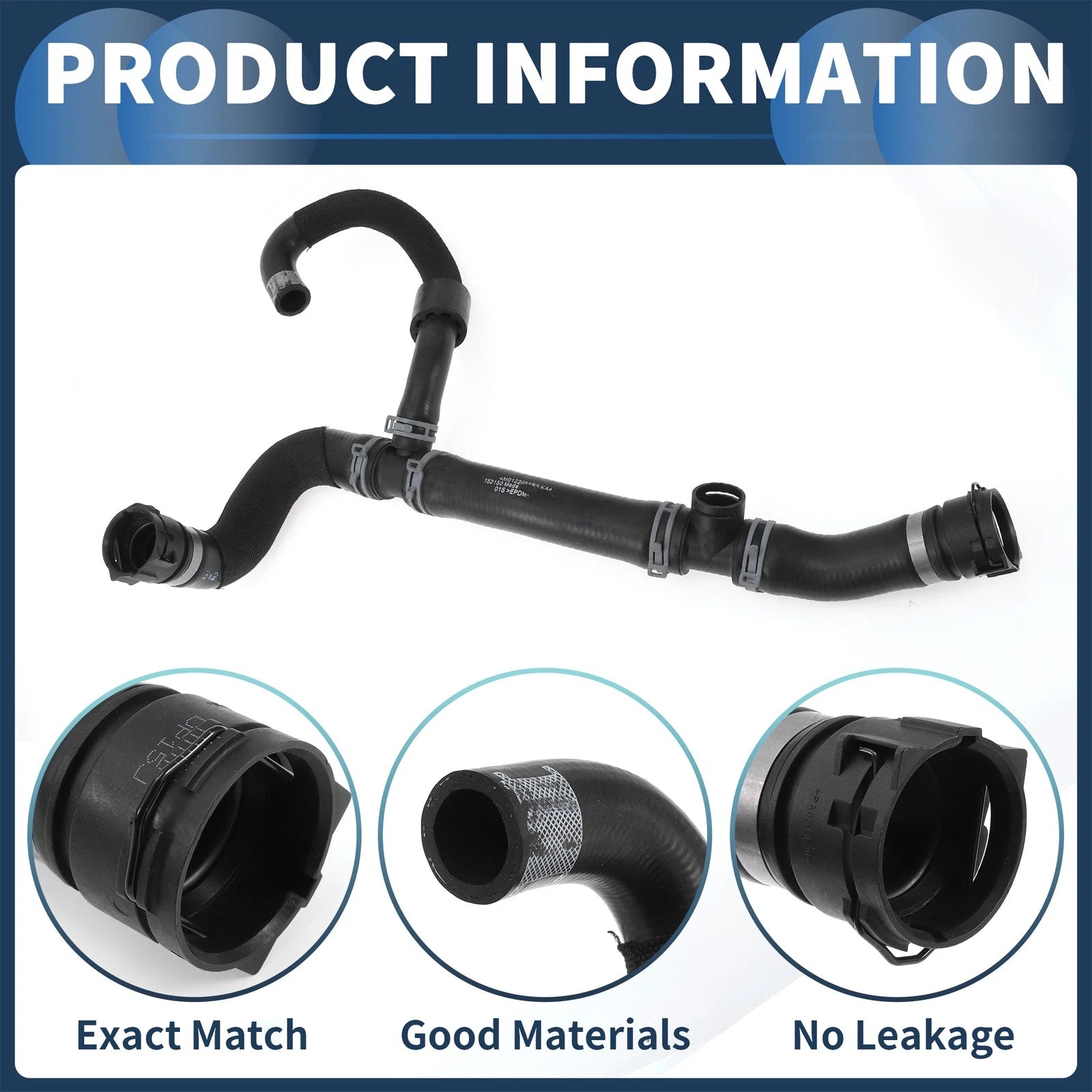 Radiator Hose for Audi Q7 (2016–2021) No. 4M0122055BS Black 1 Pc