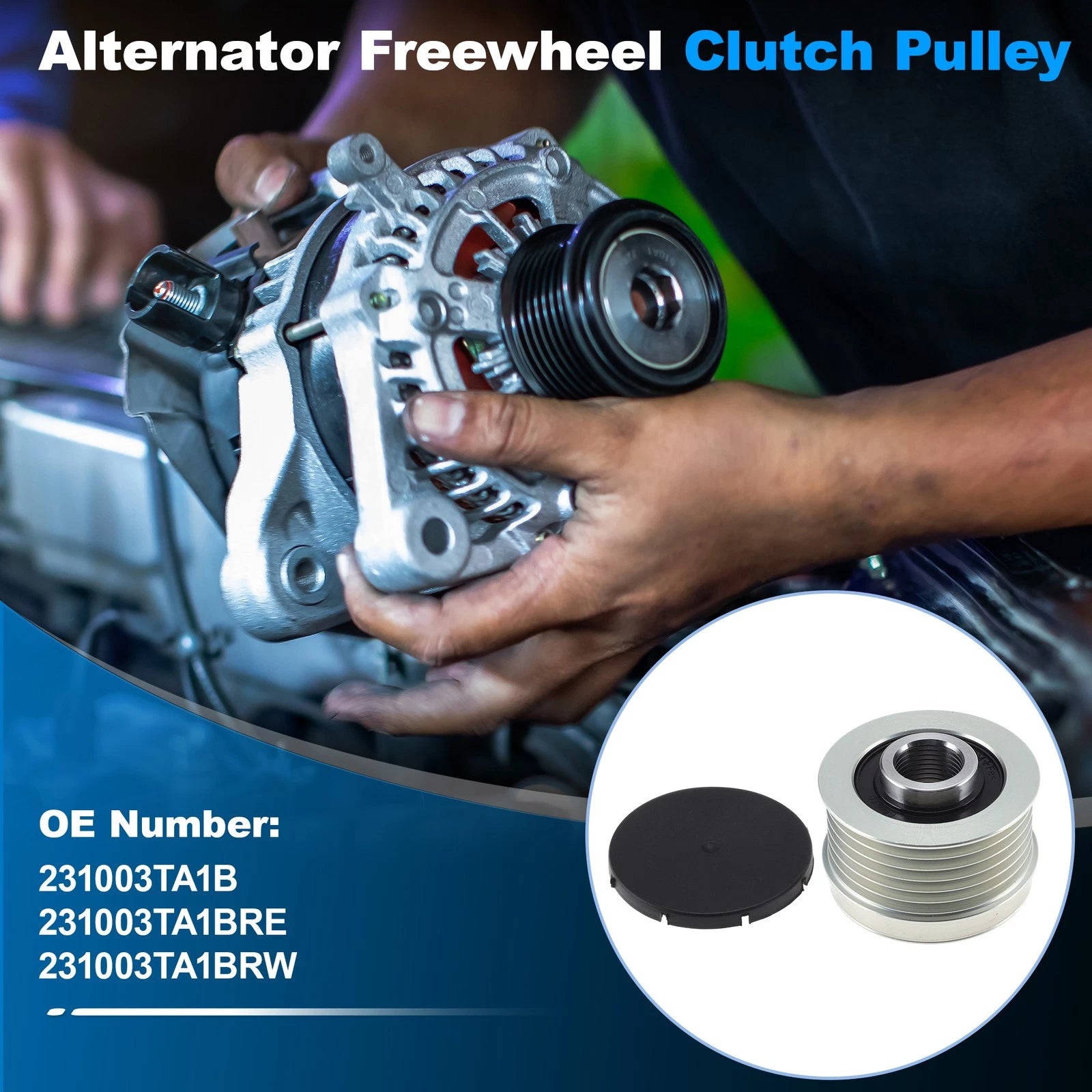 Set of 1 Alternator Freewheel Clutch Pulley for Nissan Altima (2013–2018) 231003TA1B