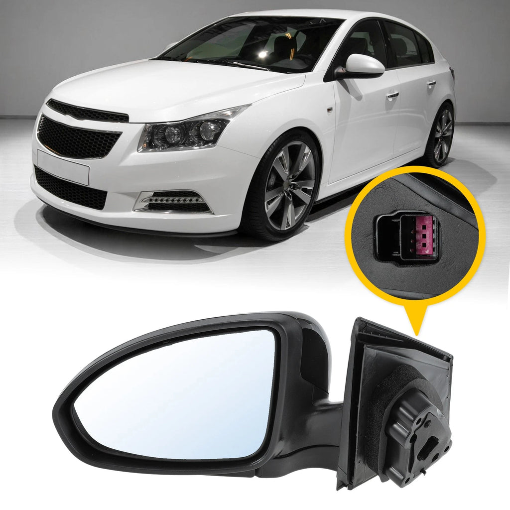 3Pin Left Side Door Mirror Gloss Black for Chevy Cruze Limited (2016)