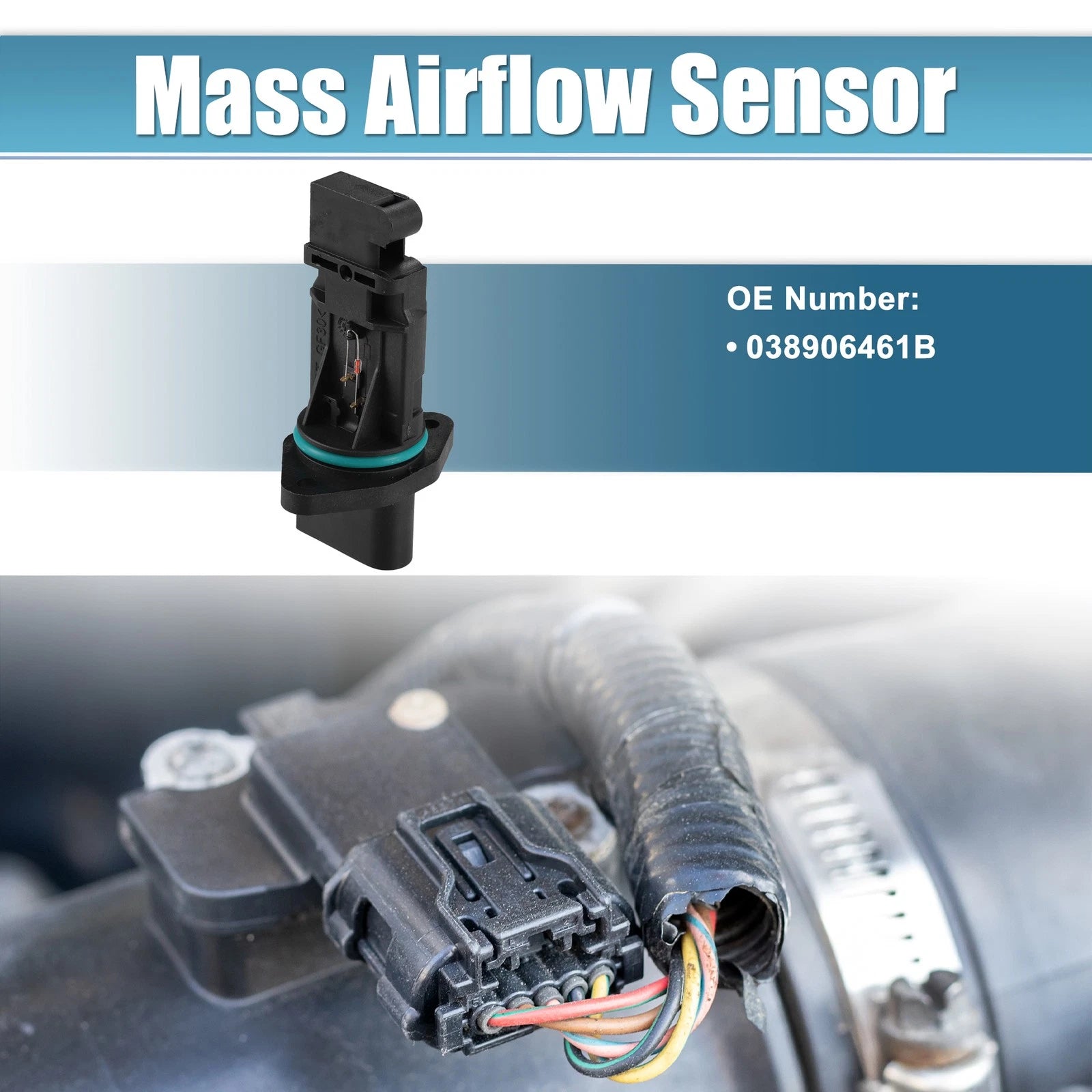 Mass Air Flow Sensor for Volkswagen Jetta, Beetle (2006–2010) 038906461B