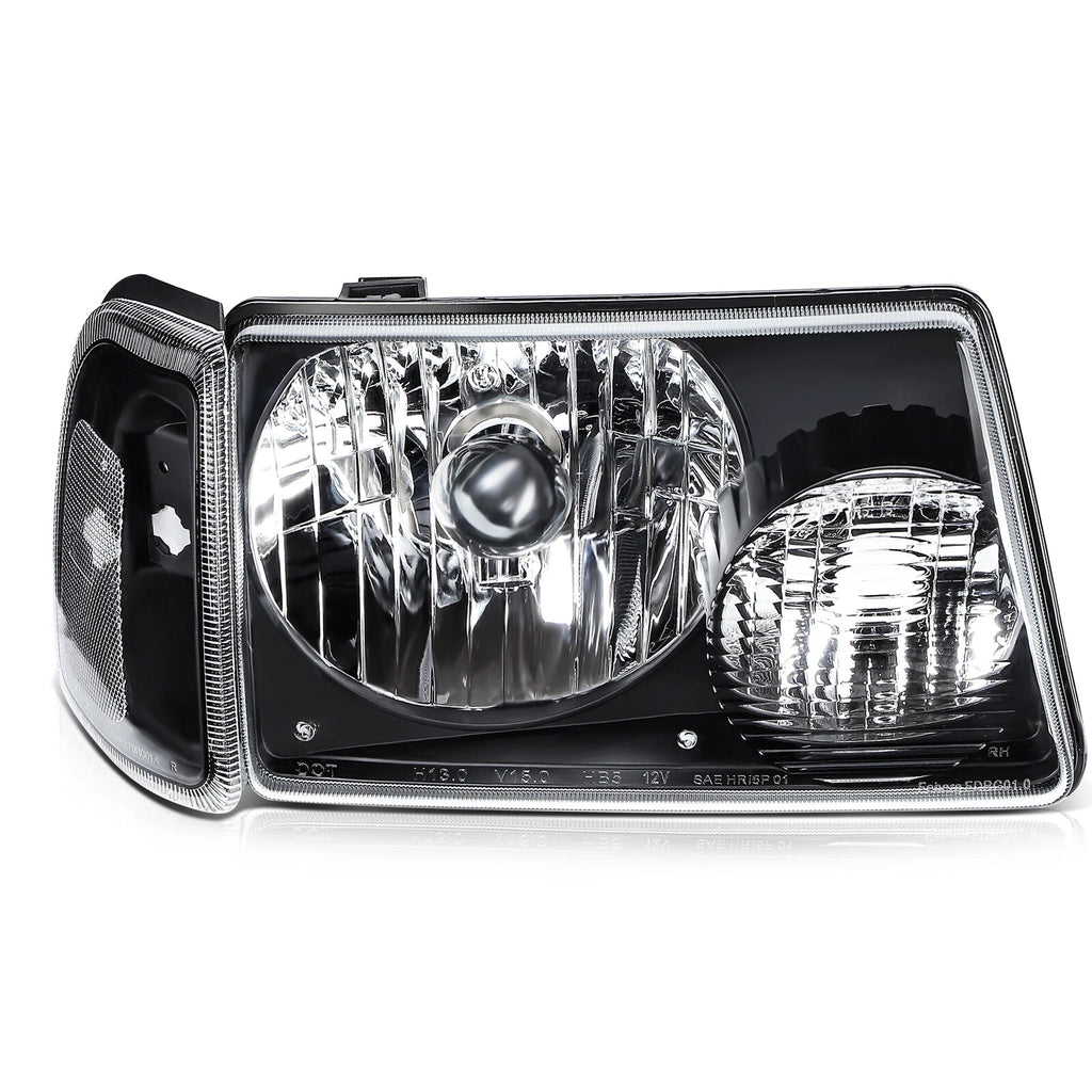 Set of 2 Headlight Assemblies for Ford Ranger (2001–2011) Black Housing
