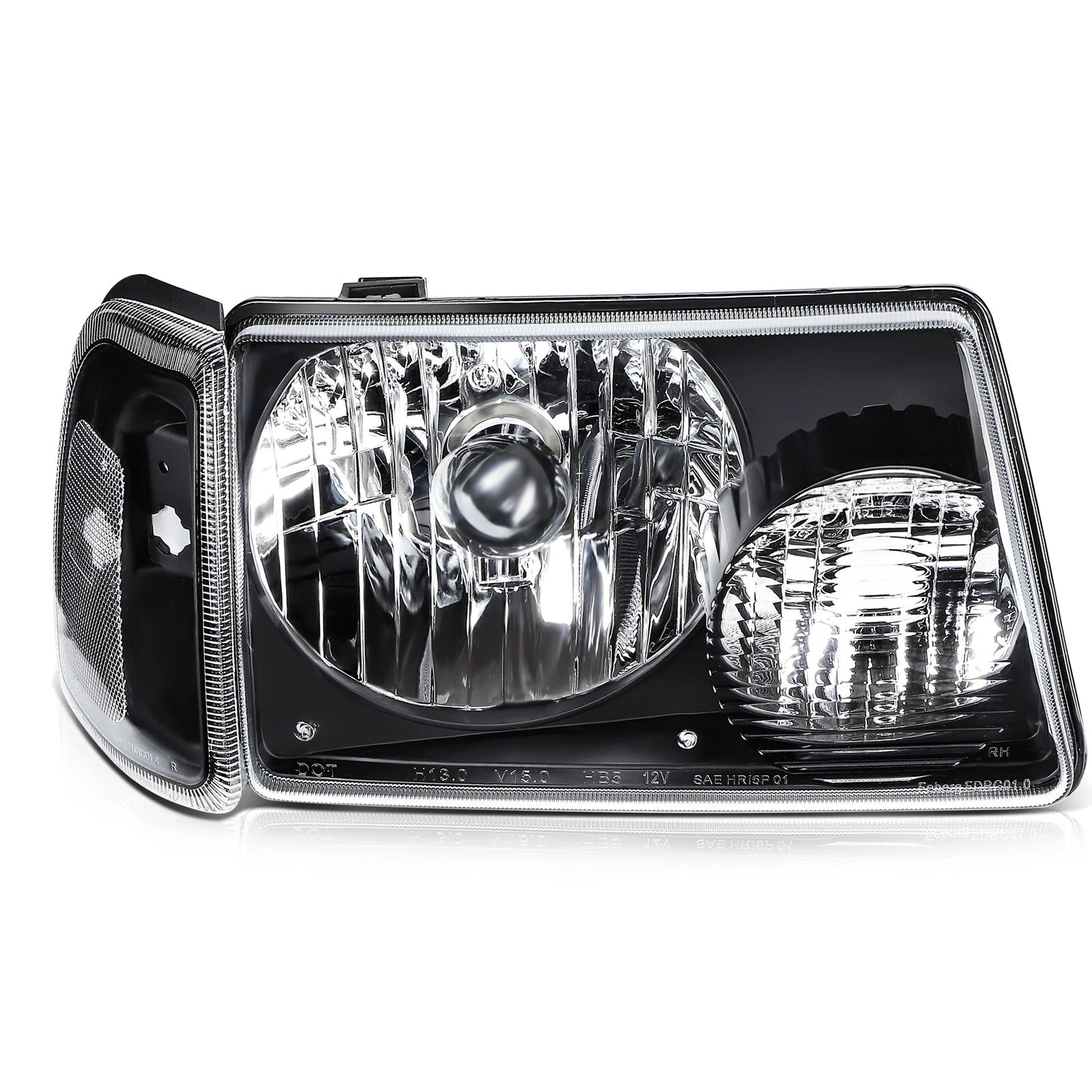 Set of 2 Headlight Assemblies for Ford Ranger (2001–2011) Black Housing