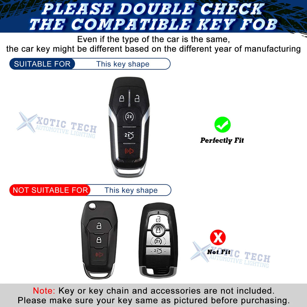 TPU Full Seal Remote Smart 3-Button Key Cover for Ford/Lincoln (2010-2020)