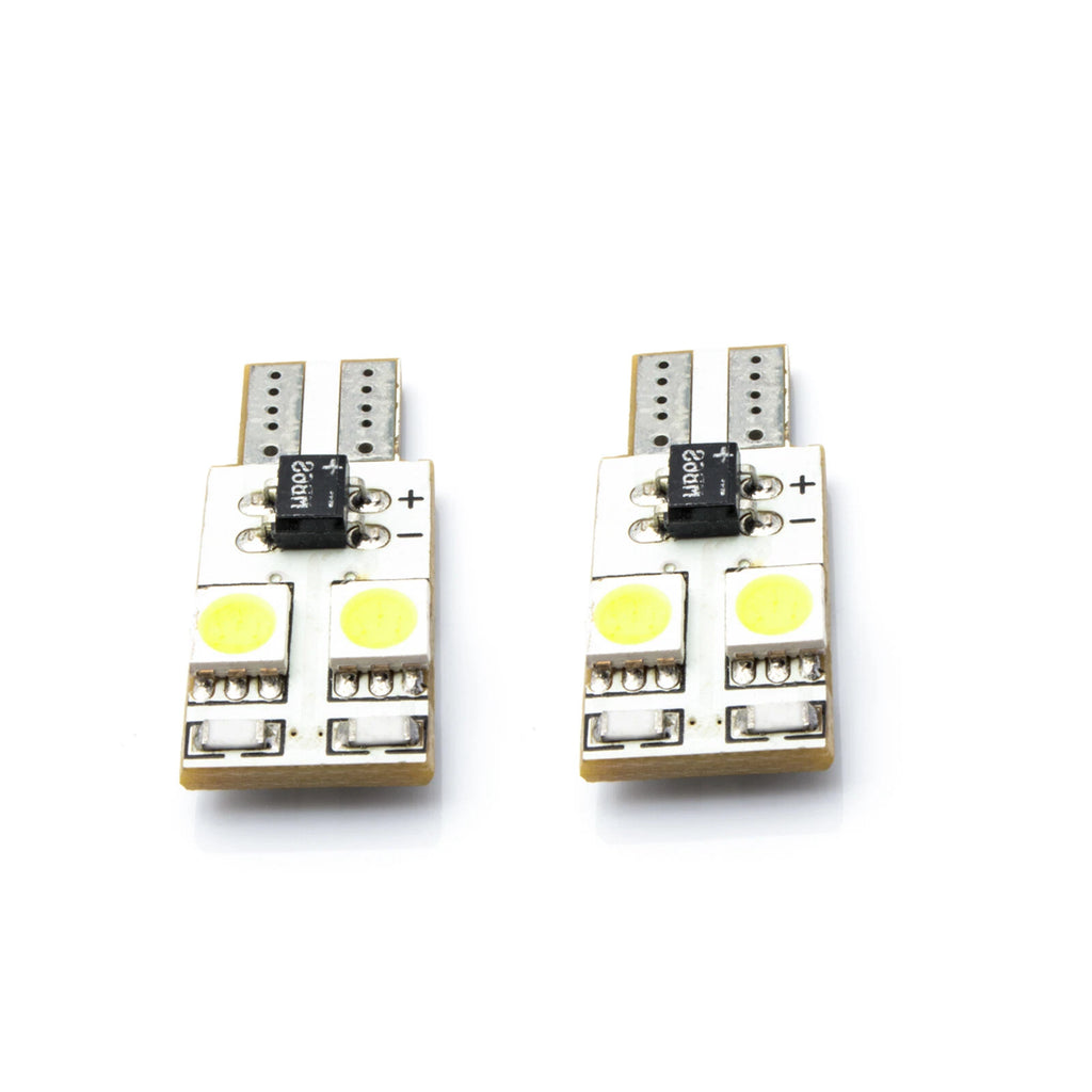 No Error White LED T10 168W Bulbs for Interior Dome Map Trunk (-)
