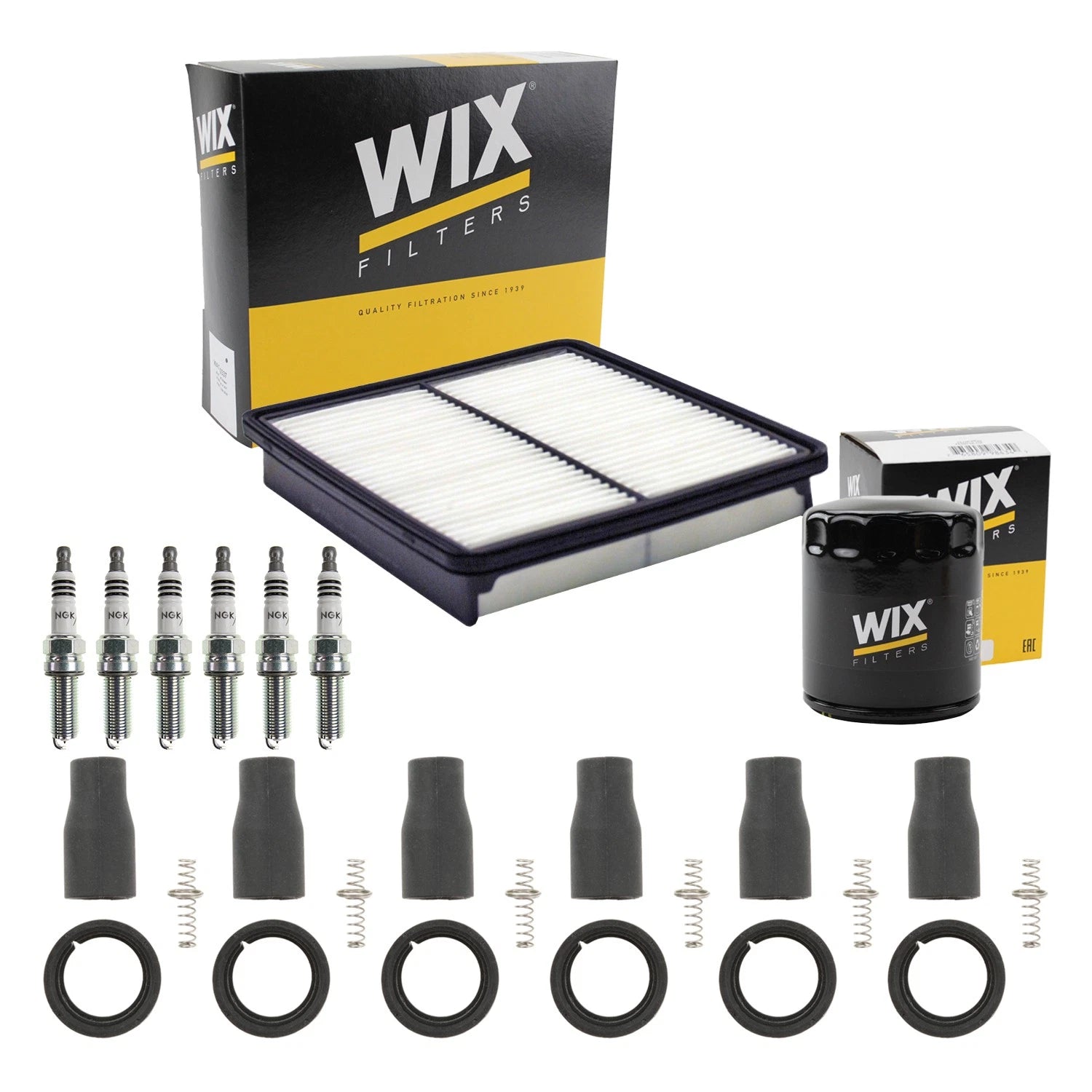 Tune Up Kit with 6 NGK Spark Plugs & Coil Boots for Azera Santa Fe Sorento (2006–2012)