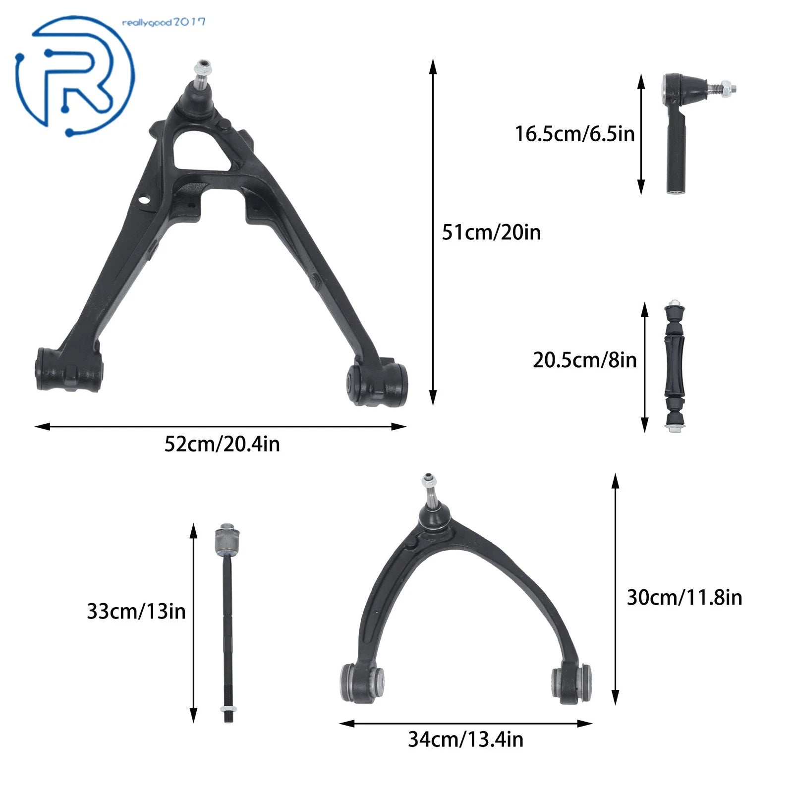 Set of 12 Front Upper Lower Control Arm Tie Rods for Chevy Silverado GMC Sierra 1500