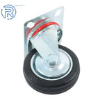 12Pcs 3" Non-marking Rubber Casters 360° Swivel Bracket for