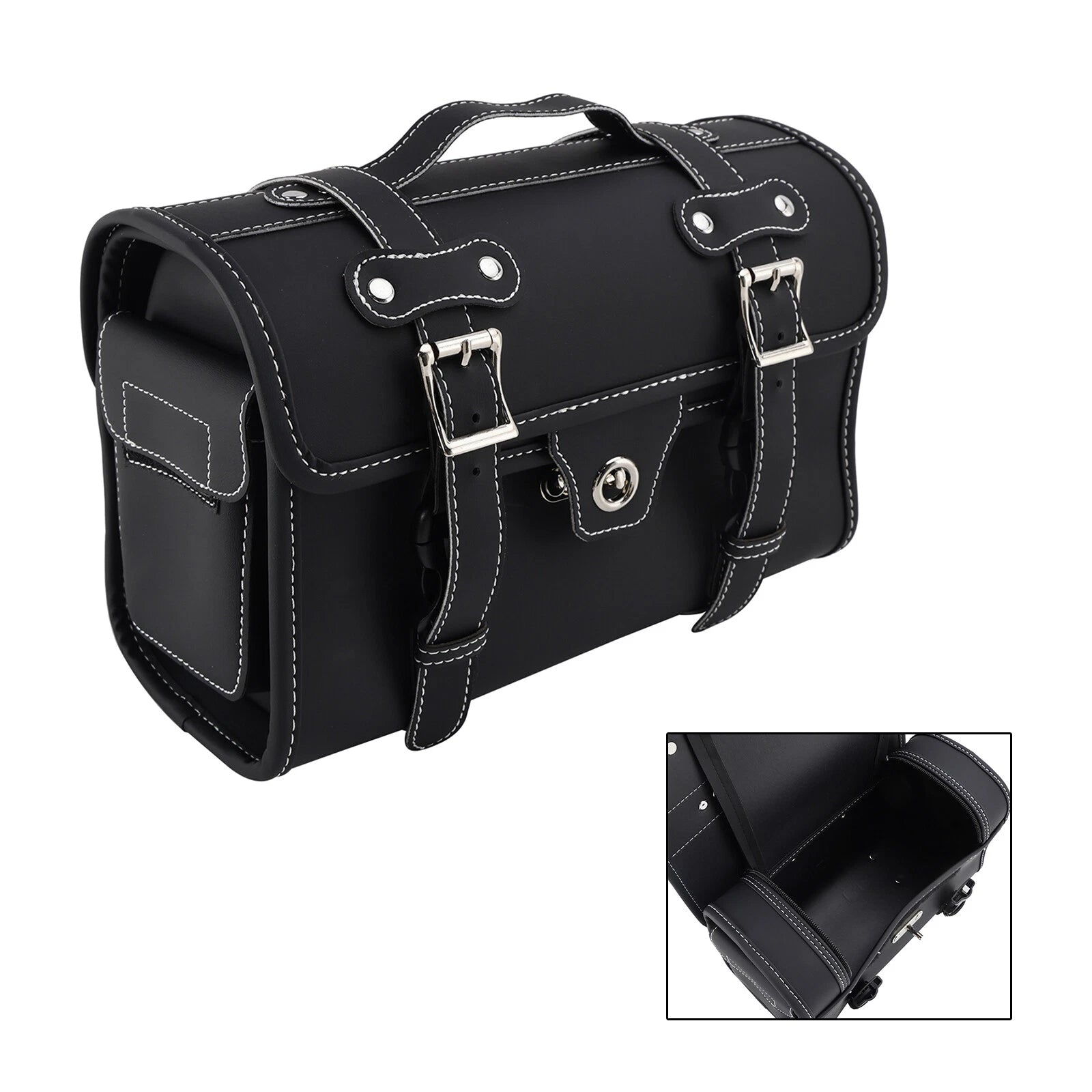 Tail Bag Pannier Luggage Pouch for Motorbike (White)