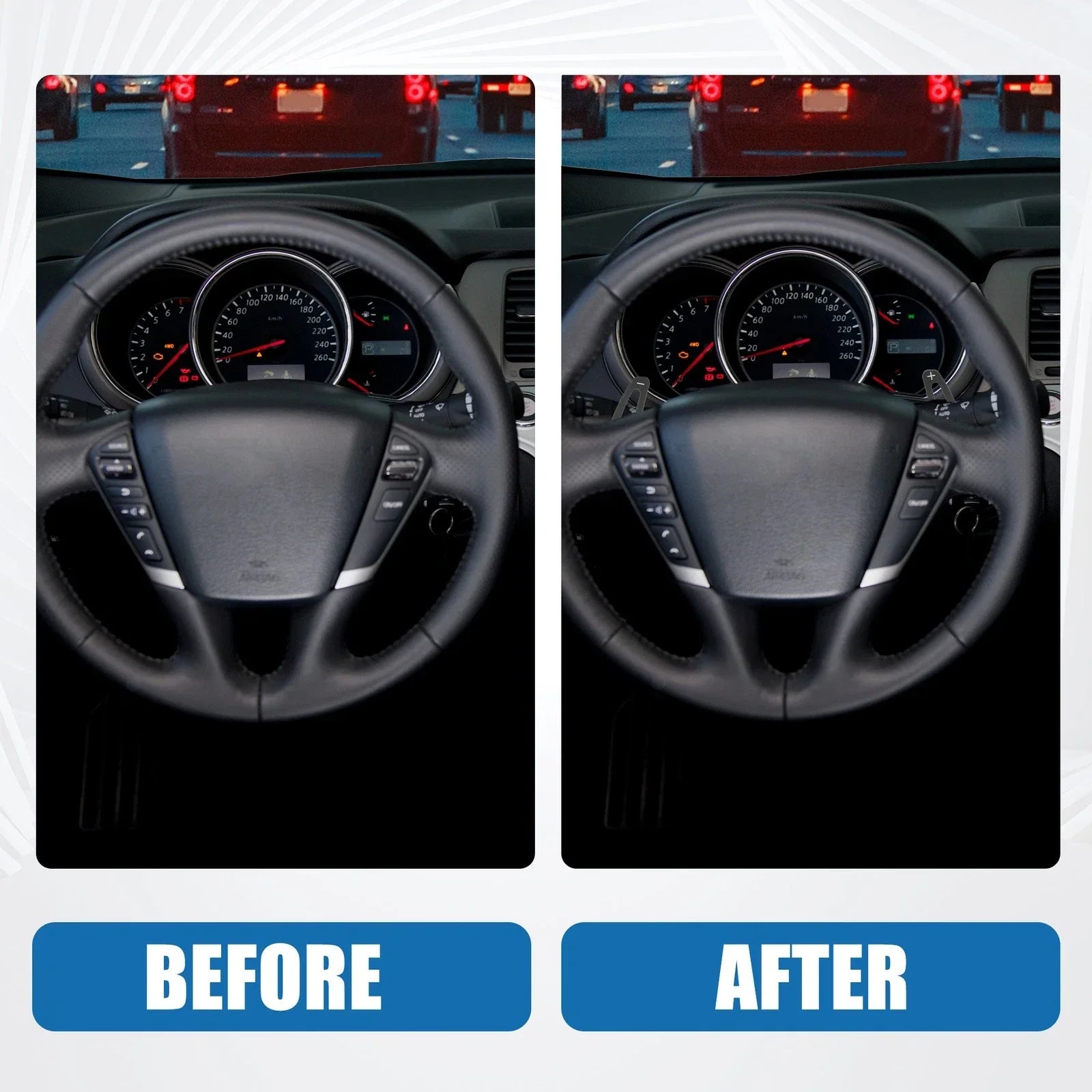 Steering Wheel Shift Paddle Covers for Porsche Cayenne Black (Set of 2)