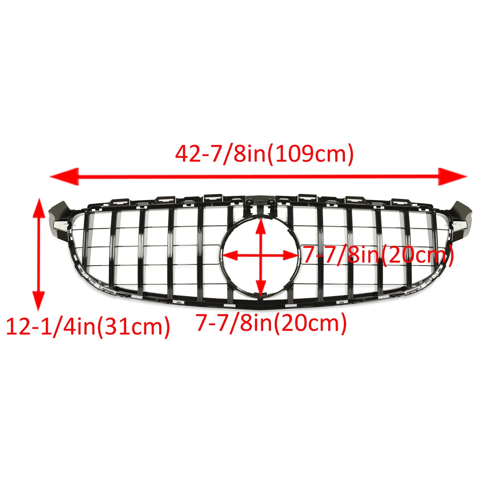 GT R Black Grille with Camera Hole for Mercedes-Benz W205 C63 C63S AMG (2015–2018)
