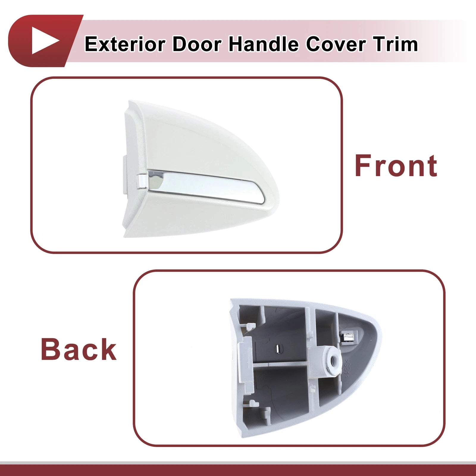 Exterior Door Handle Cover Trim for Toyota Corolla (2014–2018) Pearl White