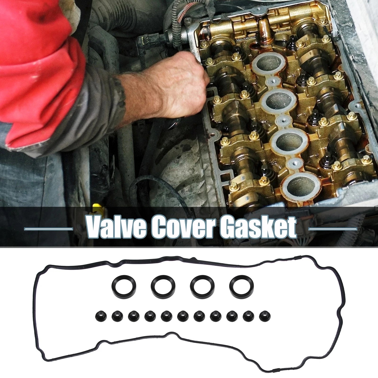 Set of 2 Engine Valve Cover Gaskets Seals for Ford Explorer (2013–2019)