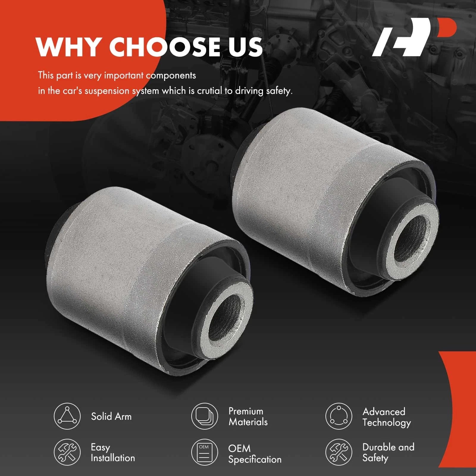 2X Rear Lower Control Arm Bushings for Jeep Compass (2007-2017)